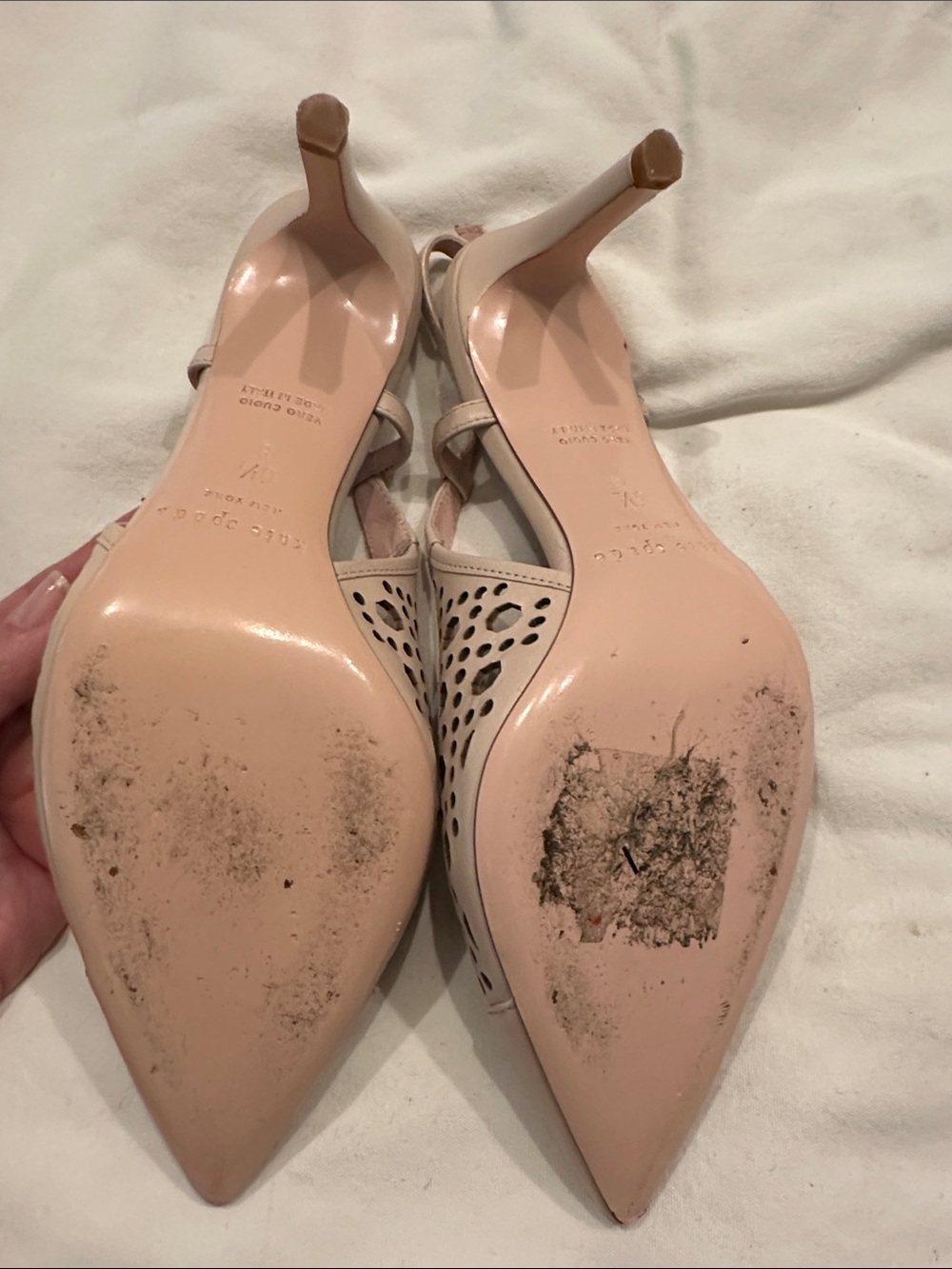 kate spade Blush Nude Pointed Slingback Heels - Picture 5 of 11